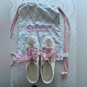 🎀Pre loved LOVESHACKFANCY collab with SUPERGA adorable sneakers and bag👟🎀